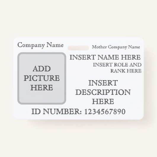 Horizontales benutzerdefiniertes ID-Abzeichen Ausweis (Vorderseite)