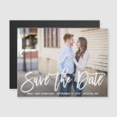 Horizontales Bild Speichern der Hochzeit des Datum Magnetkarte (Vorne/Hinten)