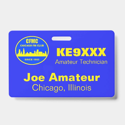 Horizontales CFMC-Abzeichen für Rufzeichen und Nam Ausweis (Vorderseite)