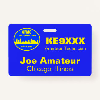 Horizontales CFMC-Abzeichen für Rufzeichen und Nam Ausweis