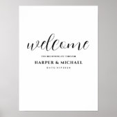 Horizontales elegantes Script-Hochzeitswillkommenp Poster (Vorne)