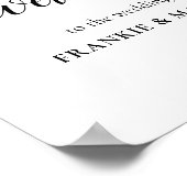 Horizontales elegantes Script-Hochzeitszeichen Poster (Ecke)