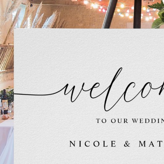 Horizontales elegantes Script-Hochzeitszeichen Poster