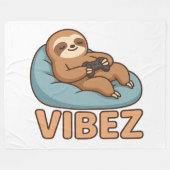 Horizontales Faultier VIBEZ Fleece-Decke – Chill-O Fleecedecke (Vorderseite (Horizontal))