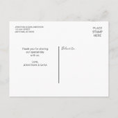 Horizontales Foto | Calligraphy Wedding Vielen Dan Einladungspostkarte (Rückseite)