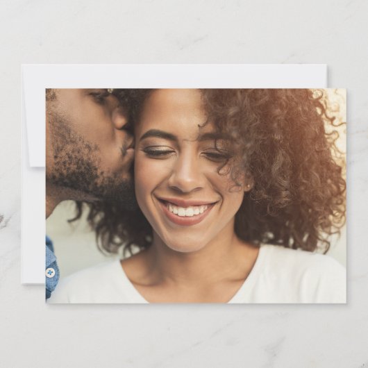 Horizontales Foto für weiße Grünflächen Schwarz un Save The Date (Rückseite)