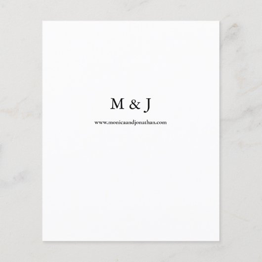 Horizontales Foto Hochzeitsfeier Flyer (Hinten)