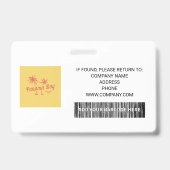 Horizontales Foto-ID-Abzeichen Ausweis (Rückseite)