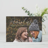 Horizontales Foto mit Handschrift Save the Date Einladung (Stehend Vorderseite)