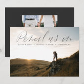 Horizontales Foto mit Handschrift Save the Date Einladung (Vorne/Hinten)