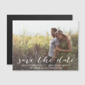 Horizontales Foto Speichern Sie die Hochzeit des D Magnetkarte (Vorne/Hinten)