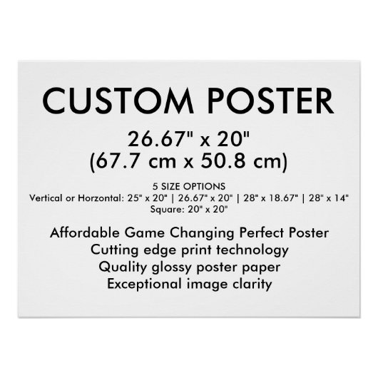 Horizontales glänzendes individuelles Poster 66 cm (Vorderseite)