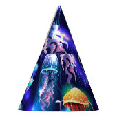 Horizontales glühendes Unterwasser-Quallen-Banner Partyhütchen (Links)