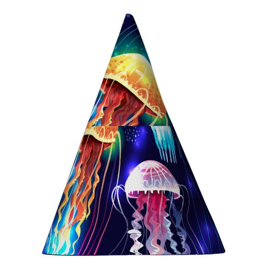 Horizontales glühendes Unterwasser-Quallen-Banner Partyhütchen (Rechts)