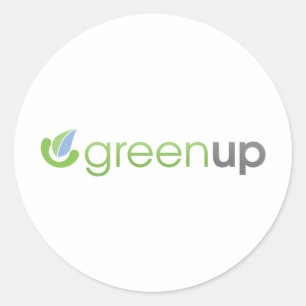 Horizontales GreenUp-Logo Runder Aufkleber