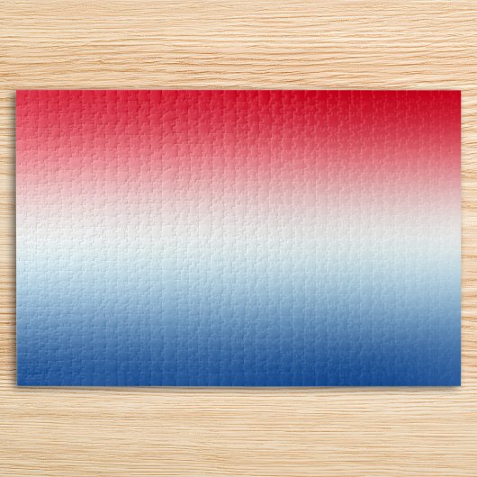 Horizontales Helles Rot, Weiß und Blau Ombre Puzzle