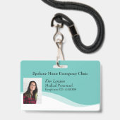 Horizontales ID-Foto Lanyard Abzeichen Generic Aqu Ausweis (Vorderseite mit Schlüsselband)