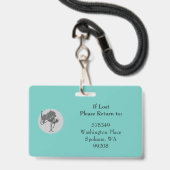 Horizontales ID-Foto Lanyard Abzeichen Generic Aqu Ausweis (Rückseite mit Schlüsselband)