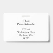 Horizontales ID-Foto und QR-Abzeichen blau Ausweis (Back)