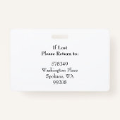 Horizontales ID-Foto und QR-Abzeichen blau Ausweis (Rückseite)