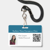 Horizontales ID-Foto und QR-Code-Abzeichen Generis Ausweis (Vorderseite mit Schlüsselband)