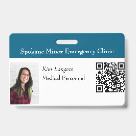 Horizontales ID-Foto und QR-Code-Abzeichen Generis Ausweis
