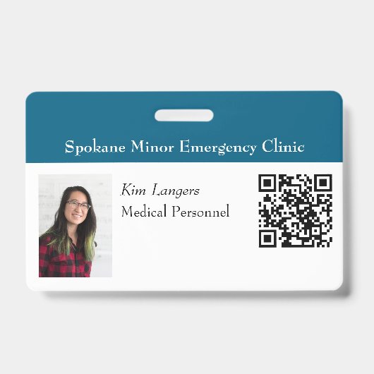 Horizontales ID-Foto und QR-Code-Abzeichen Generis Ausweis (Vorderseite)