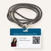 Horizontales ID-Foto und QR-Code-Abzeichen Generis Ausweis (Vorderseite mit Schlüsselband)