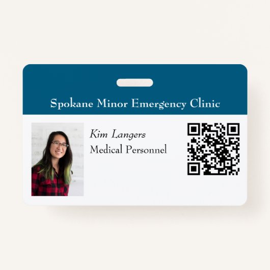 Horizontales ID-Foto und QR-Code-Abzeichen Generis Ausweis (Vorderseite)