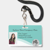 Horizontales ID-Lanyard-Abzeichen Generic Aquamari Ausweis (Front with Lanyard)