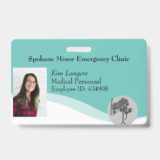 Horizontales ID-Lanyard-Abzeichen Generic Aquamari Ausweis (Front)