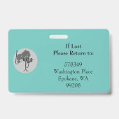 Horizontales ID-Lanyard-Abzeichen Generic Aquamari Ausweis (Back)