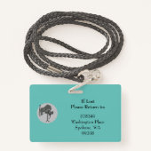 Horizontales ID-Lanyard-Abzeichen Generic Aquamari Ausweis (Rückseite mit Schlüsselband)