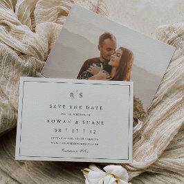 Horizontales klassisches Foto für Schwarz und Ecru Save The Date