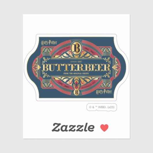Horizontales Logo "BUTTERBEER™" Aufkleber (Blatt)