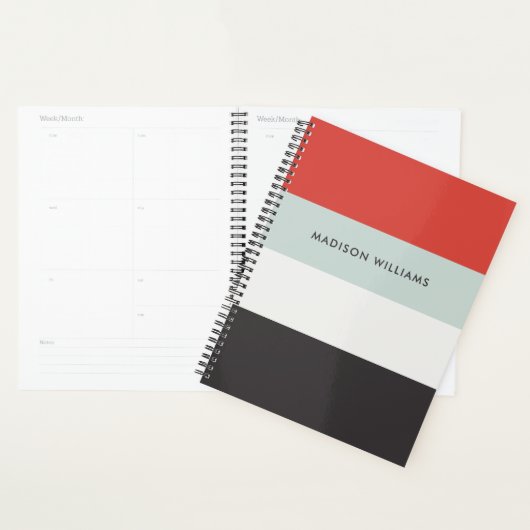 Horizontales Monogramm des Zollkolorblocks Planer (Anzeige)