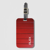 Horizontales Muster aus rotem Holz Gepäckanhänger (Vorderseite Vertikal)