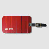 Horizontales Muster aus rotem Holz Gepäckanhänger (Vorderseite (Horizontal))