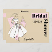 Horizontales neutrales Brautparty der Mode Einladung (Vorne/Hinten)