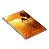 Horizontales Palme-Sonnenuntergangnotizbuch Notizblock (Rechte Seite)