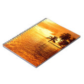 Horizontales Palme-Sonnenuntergangnotizbuch Notizblock (Linke Seite)