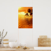 Horizontales Palmenblätterposter Poster (Küche)