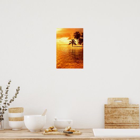 Horizontales Palmenblätterposter Poster (Küche)