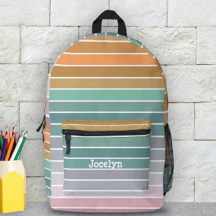 Horizontales Pfirsichpfirsichfarben Aquamariner, L Bedruckter Rucksack