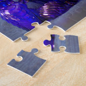 Horizontales Puzzle aus blauem Glas (Seite)