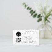 Horizontales QR-Code-Logo-Grafikdesigner Visitenkarte (Stehend Vorderseite)