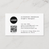 Horizontales QR-Code-Logo-Grafikdesigner Visitenkarte (Vorderseite)