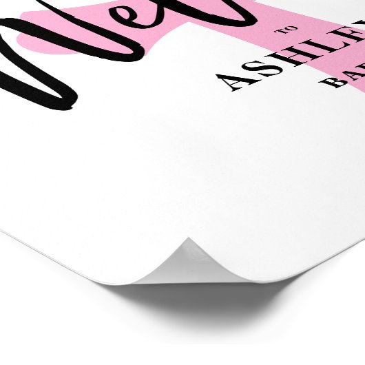 Horizontales, rosa Kreuztaufen - Willkommenszeiche Poster (Ecke)