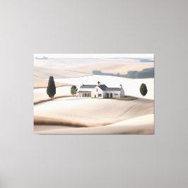 Horizontales rustikales Bauernhaus Toskana Landsch Leinwanddruck