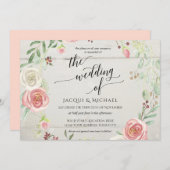 Horizontales Rustikales, elegantes Blattwerk aus R Einladung (Vorne/Hinten)